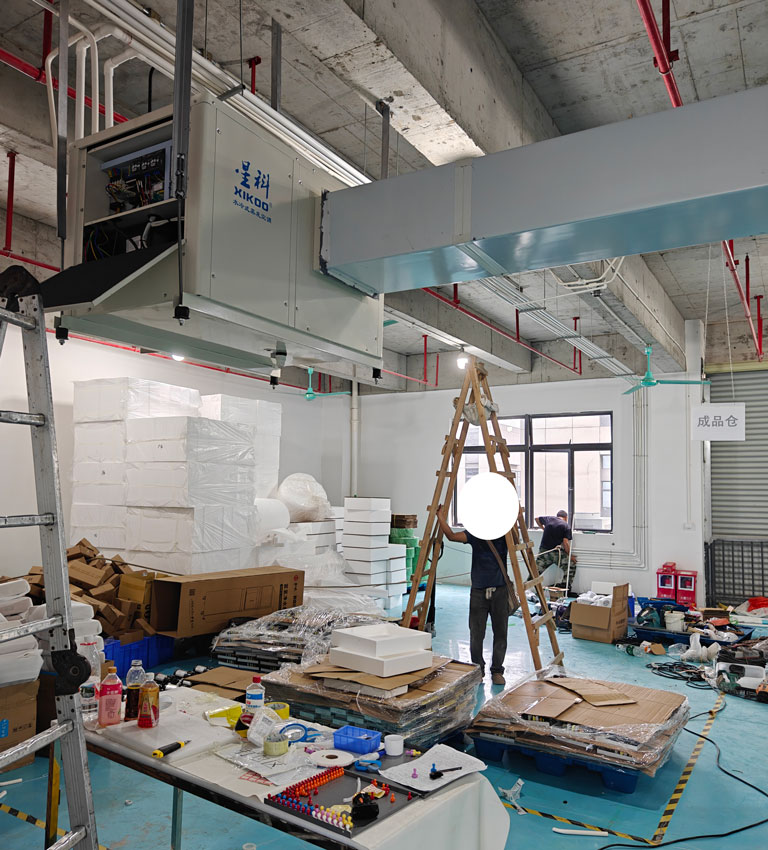 工業省電空調-臥式管道機為廠房車間崗位降溫